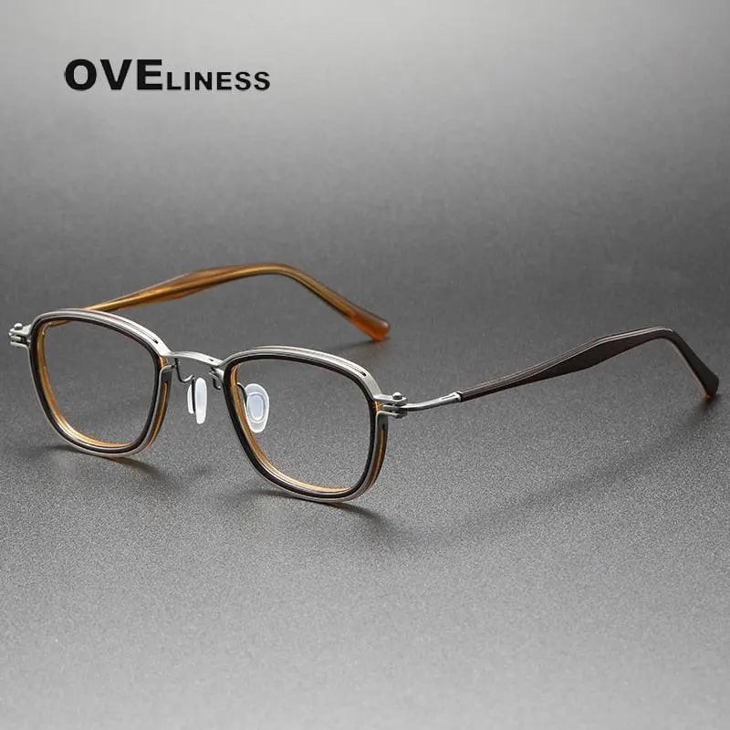 Unisex Round Full Rim Titanium Prescription Glasses 5861 — view 2 | Rx Spectacle