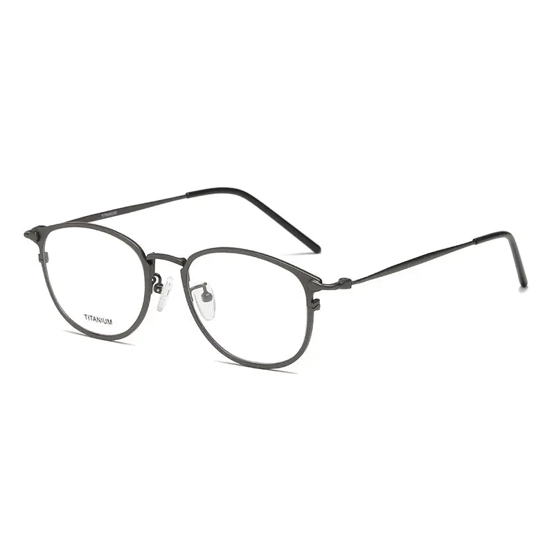 Unisex Round Full Rim Titanium Prescription Glasses J1073 — view 4 | Rx Spectacle