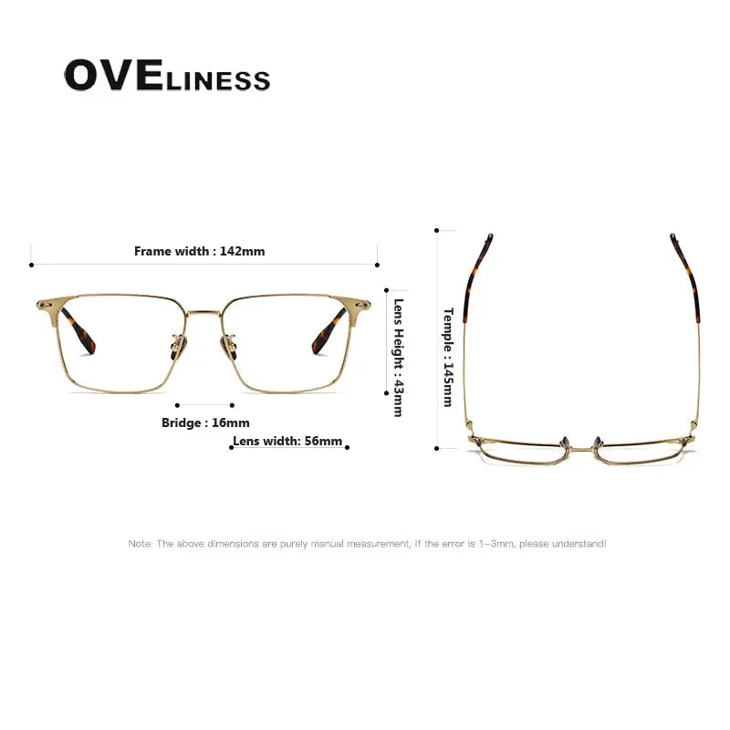 Unisex Square Full Rim Titanium Prescription Glasses 381006 — view 2 | Rx Spectacle
