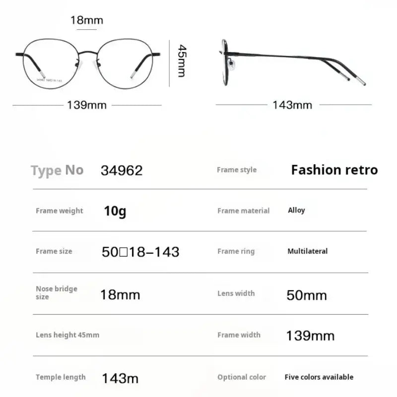 Unisex Oval Full Rim Alloy Flat Top Prescription Glasses 734962 — view 2 | Rx Spectacle