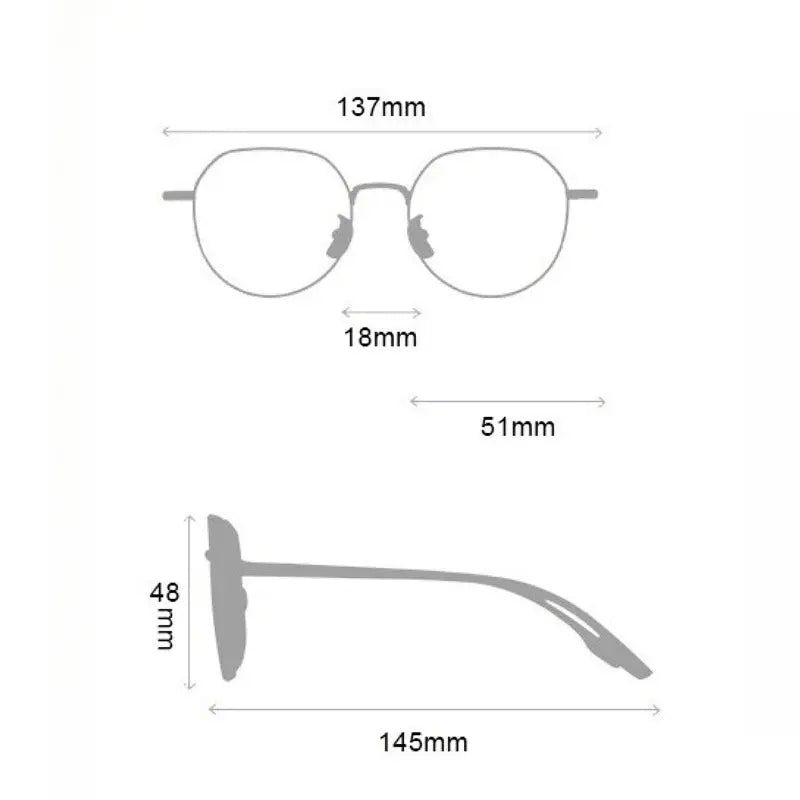 Unisex Oval Full Rim Titanium Flat Top Prescription Glasses 3244 — view 3 | Rx Spectacle