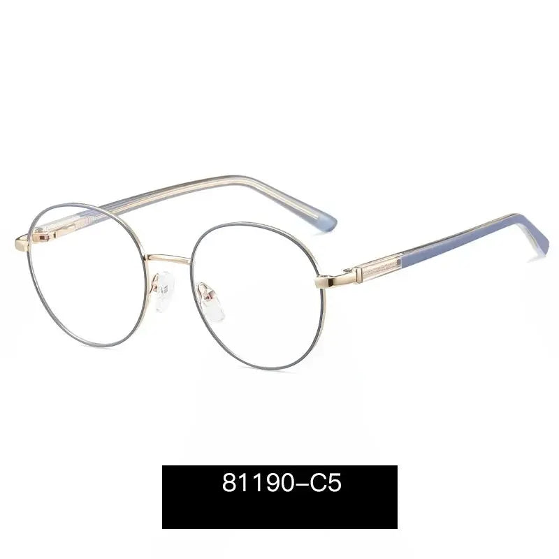 Unisex Round Full Rim Alloy Prescription Glasses 81190 — view 5 | Rx Spectacle