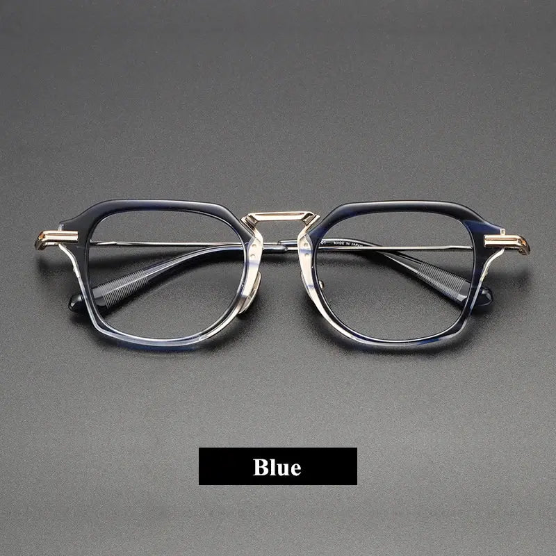 Unisex Square Full Rim Titanium Oversized Prescription Glasses 61413 — view 5 | Rx Spectacle