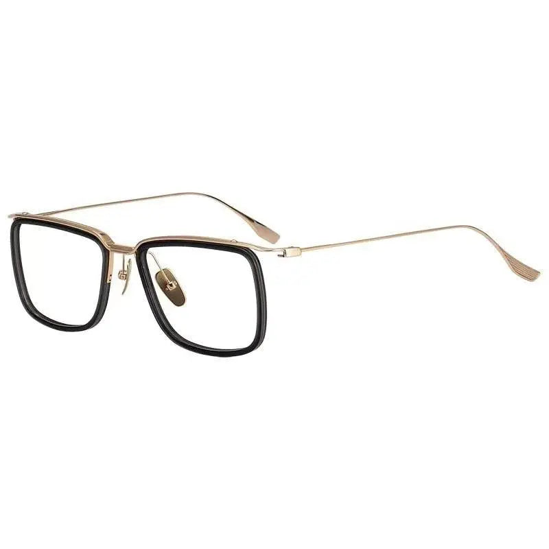 Men's Square Full Rim Titanium Oversized Prescription Glasses Dt106 — view 9 | Rx Spectacle