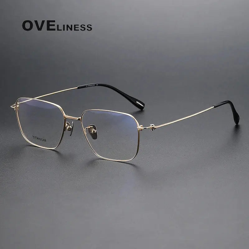 Men's Square Rimless Titanium Prescription Glasses 80914 — view 7 | Rx Spectacle