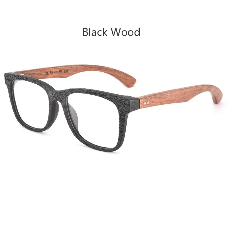 Men's Square Full Rim Wood Prescription Glasses 464000 — view 6 | Rx Spectacle