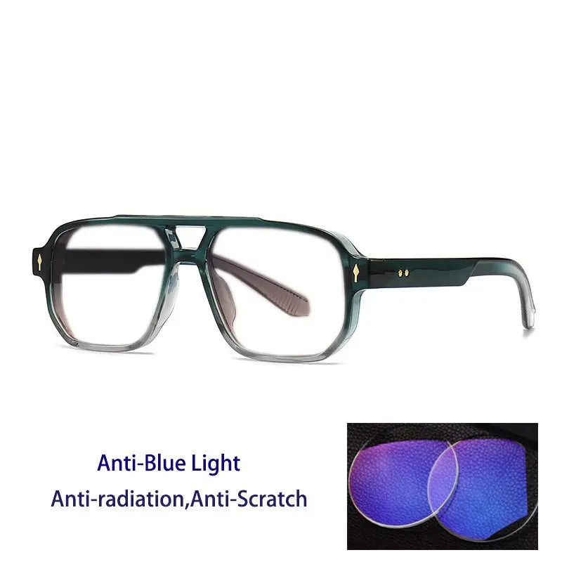 Unisex Square Full Rim TR90 Double Bridge Reading Glasses 76061 — view 8 | Rx Spectacle