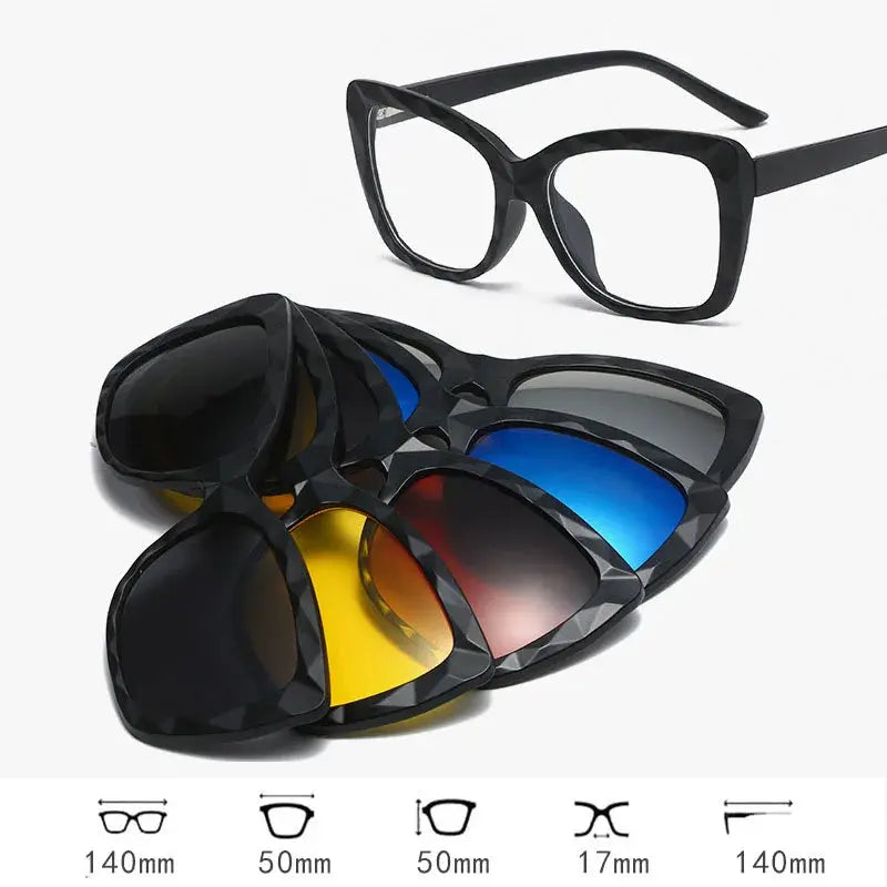 Unisex Square Full Rim Acetate Clip-On Prescription Glasses 515670 — view 4 | Rx Spectacle