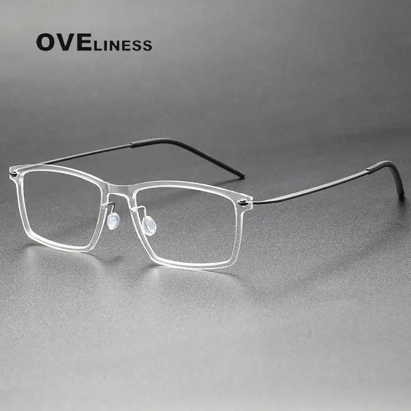Women's Square Full Rim Titanium Prescription Glasses 366544 — view 7 | Rx Spectacle