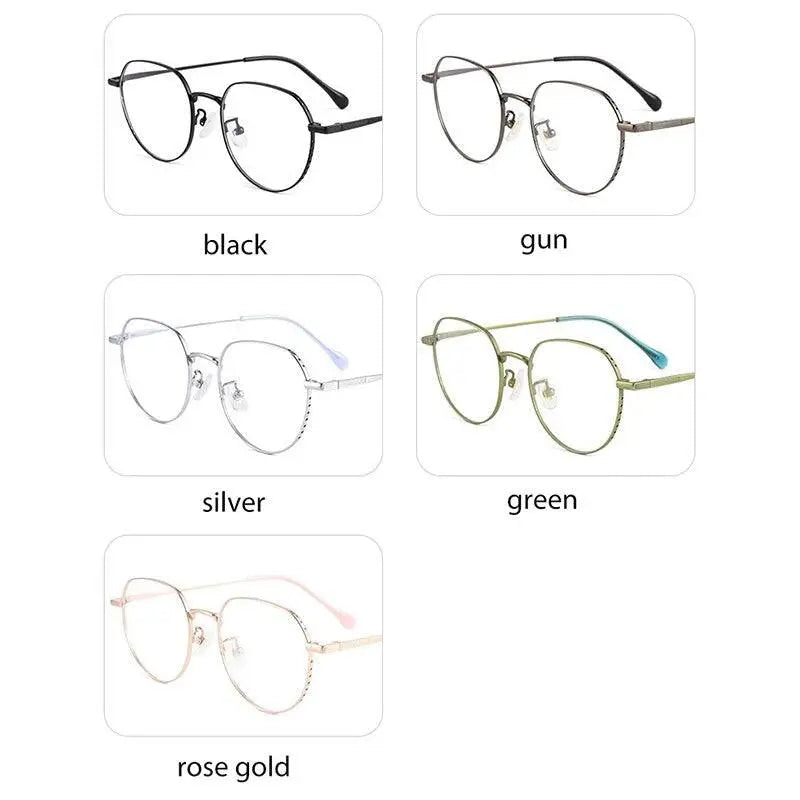 Men's Round Full Rim Titanium Prescription Glasses K5056bsf — view 10 | Rx Spectacle