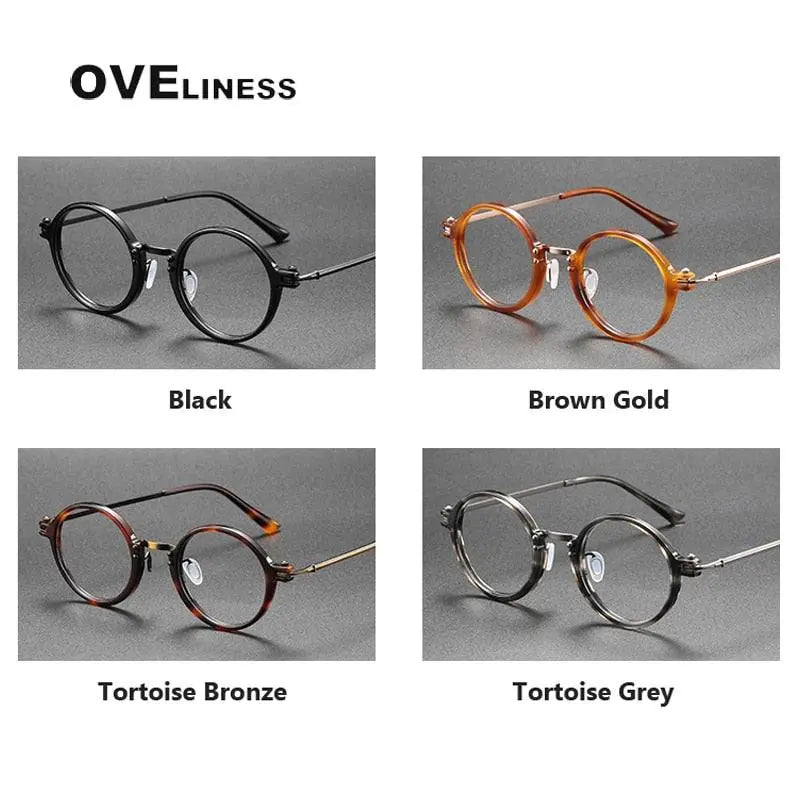 Unisex Round Full Rim Titanium Prescription Glasses 5866 — view 6 | Rx Spectacle