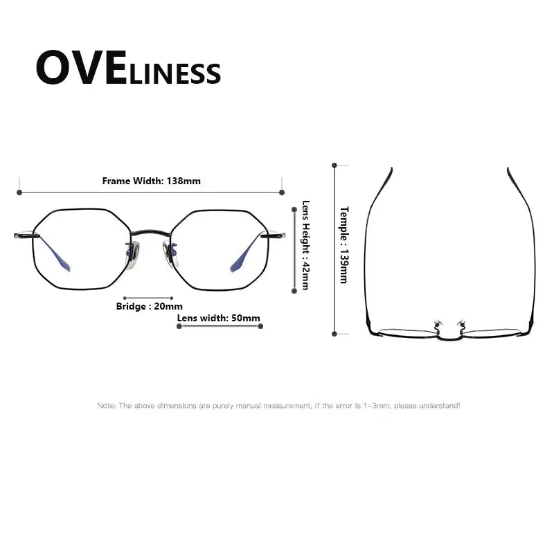 Women's Square Full Rim Titanium Prescription Glasses 62174 — view 2 | Rx Spectacle