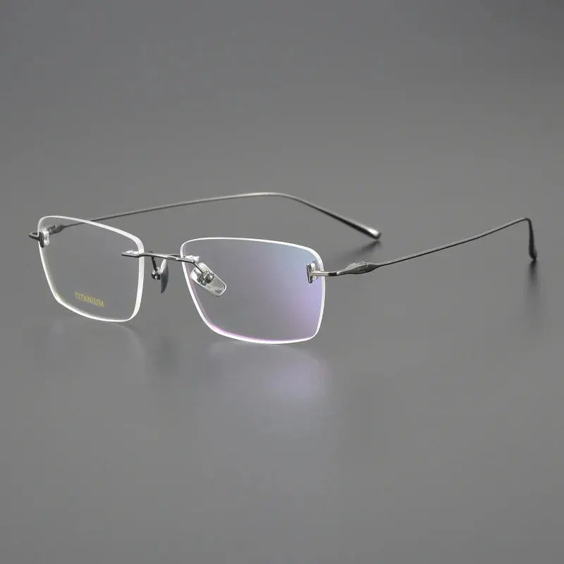 Unisex Rectangular Rimless Titanium Prescription Glasses Ft5678 — view 4 | Rx Spectacle