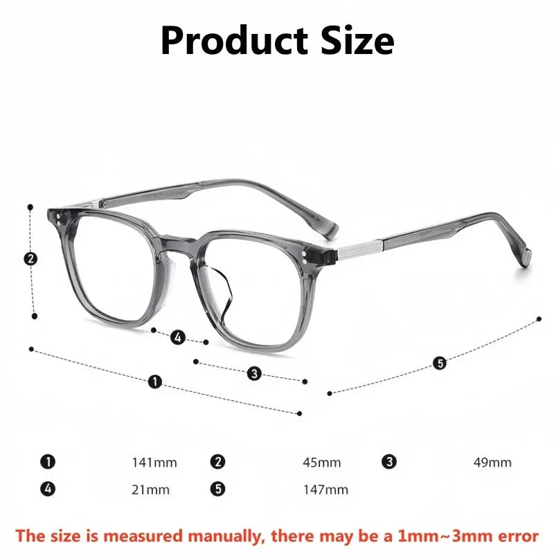 Unisex Square Full Rim Titanium Prescription Glasses 22003 — view 2 | Rx Spectacle