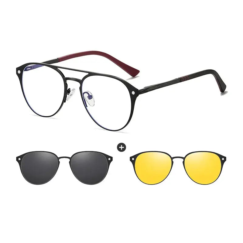 Unisex Round Full Rim Stainless Steel Prescription Glasses 760749 — view 3 | Rx Spectacle
