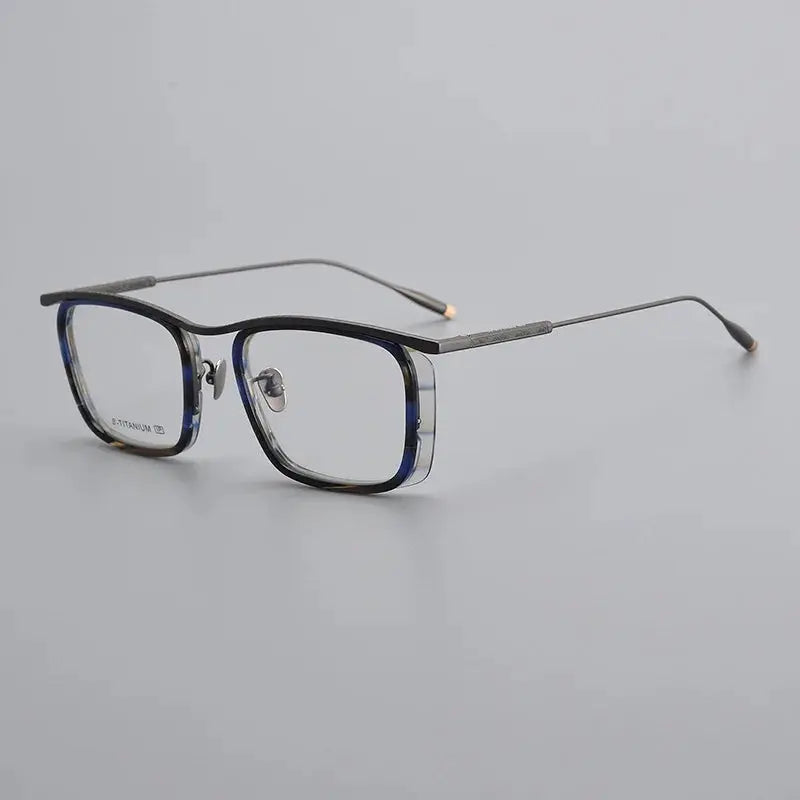 Unisex Square Full Rim Titanium Oversized Prescription Glasses 36150 — view 4 | Rx Spectacle