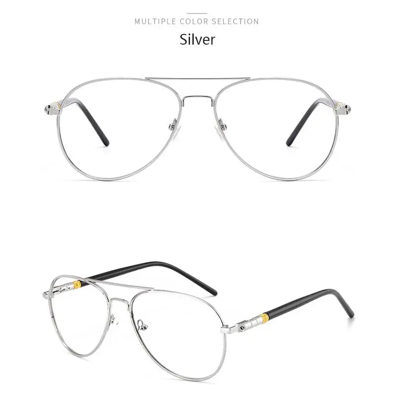 Men's Oval Full Rim Alloy Double Bridge Prescription Glasses 209000 — view 3 | Rx Spectacle