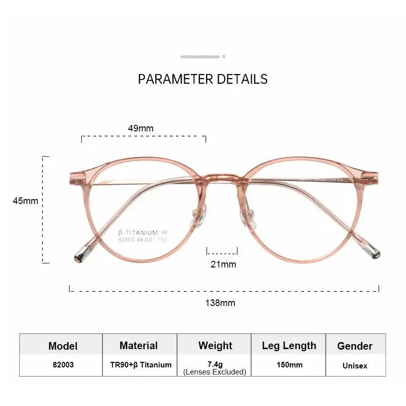 Women's Oval Full Rim Titanium Prescription Glasses 82003 — view 2 | Rx Spectacle