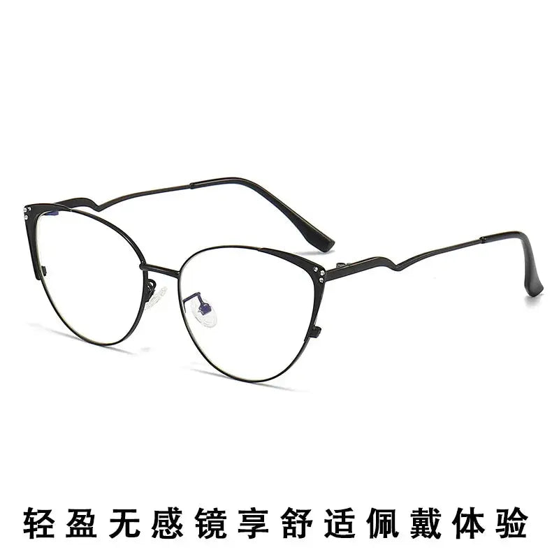 Women's Cat Eye Full Rim Alloy Prescription Glasses 95189 — view 4 | Rx Spectacle