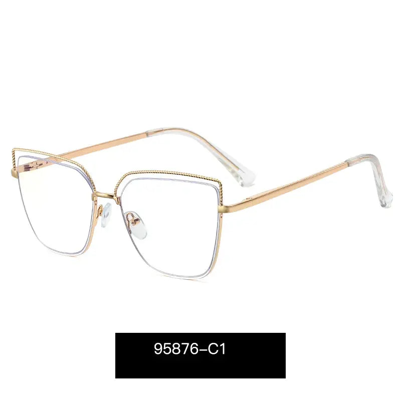 Women's Cat Eye Full Rim Alloy Prescription Glasses 195876 — view 4 | Rx Spectacle