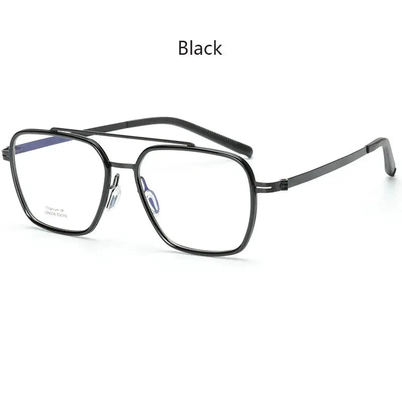 Unisex Square Full Rim Titanium Double Bridge Prescription Glasses 42988 — view 7 | Rx Spectacle