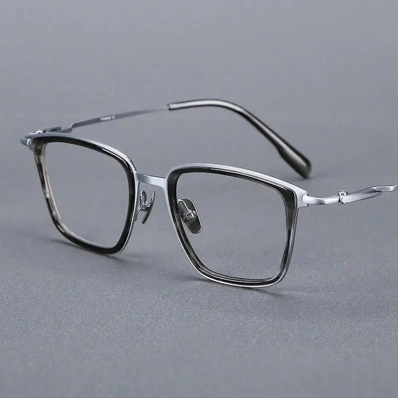 Men's Square Full Rim Titanium Prescription Glasses 005500 — view 5 | Rx Spectacle