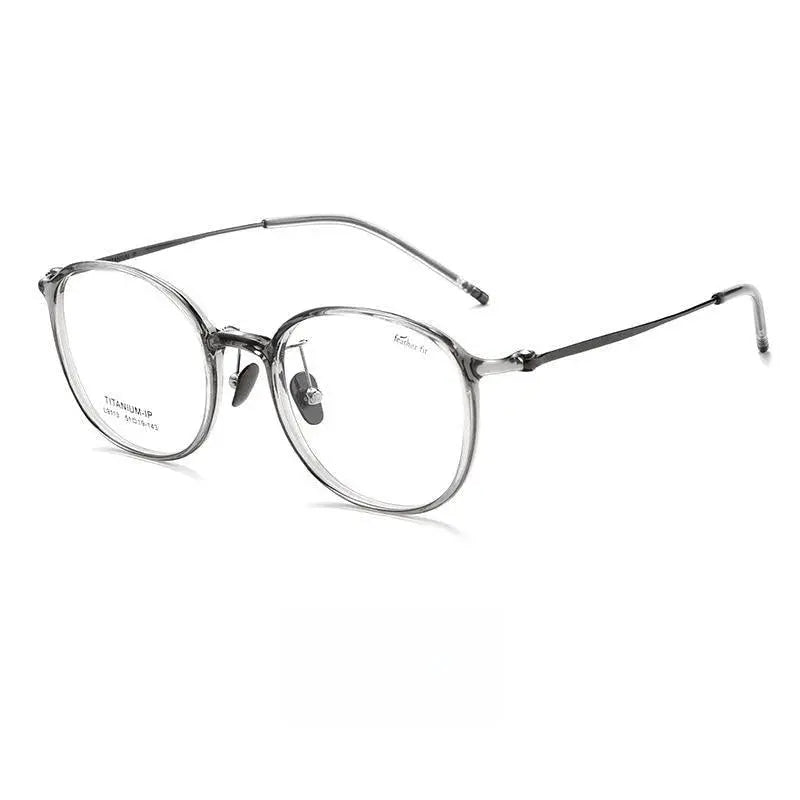 Unisex Round Full Rim Titanium Prescription Glasses L9113y — view 3 | Rx Spectacle