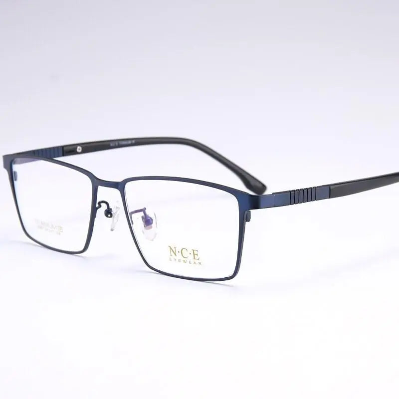 Men's Square Full Rim Titanium Prescription Glasses 5007 — view 4 | Rx Spectacle