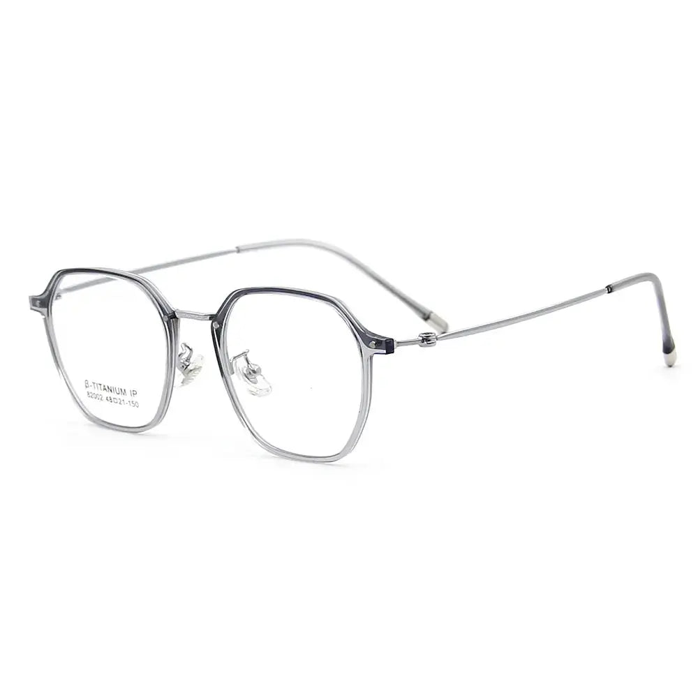Women's Polygon Full Rim Titanium Flat Top Prescription Glasses 82002 — view 7 | Rx Spectacle