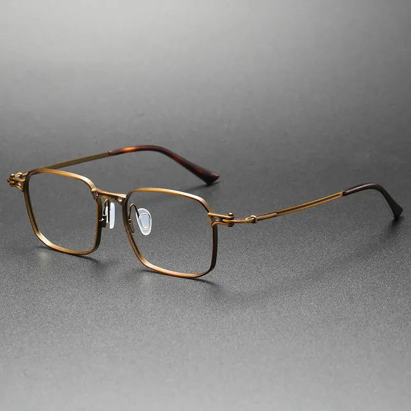 Men's Square Full Rim Titanium Oversized Prescription Glasses 85892 — view 3 | Rx Spectacle