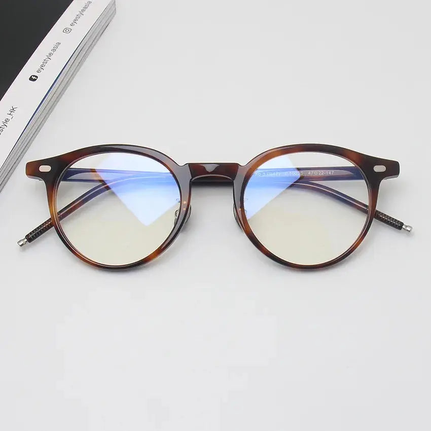 Unisex Round Full Rim Acetate Prescription Glasses 91443 — view 1 | Rx Spectacle