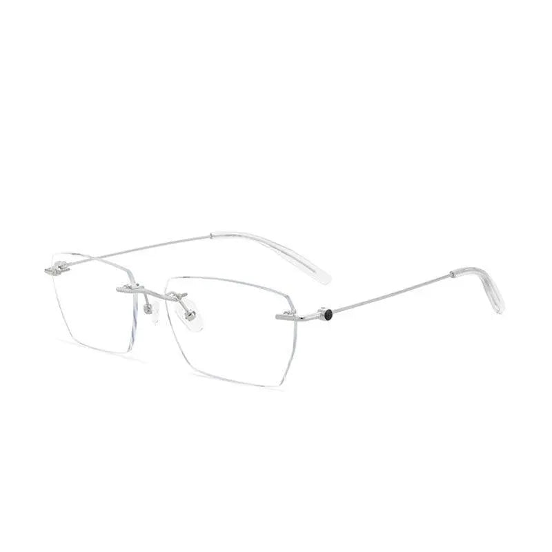 Unisex Square Rimless Alloy Prescription Glasses 0621 — view 2 | Rx Spectacle