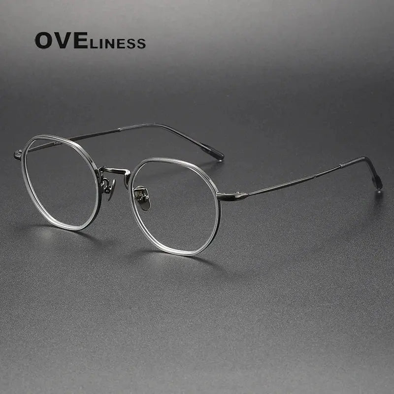 Women's Polygon Full Rim Titanium Prescription Glasses 85142 — view 3 | Rx Spectacle