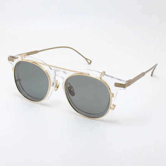 Unisex Round Full Rim Acetate Clip-On Prescription Glasses 0213 — view 1 | Rx Spectacle