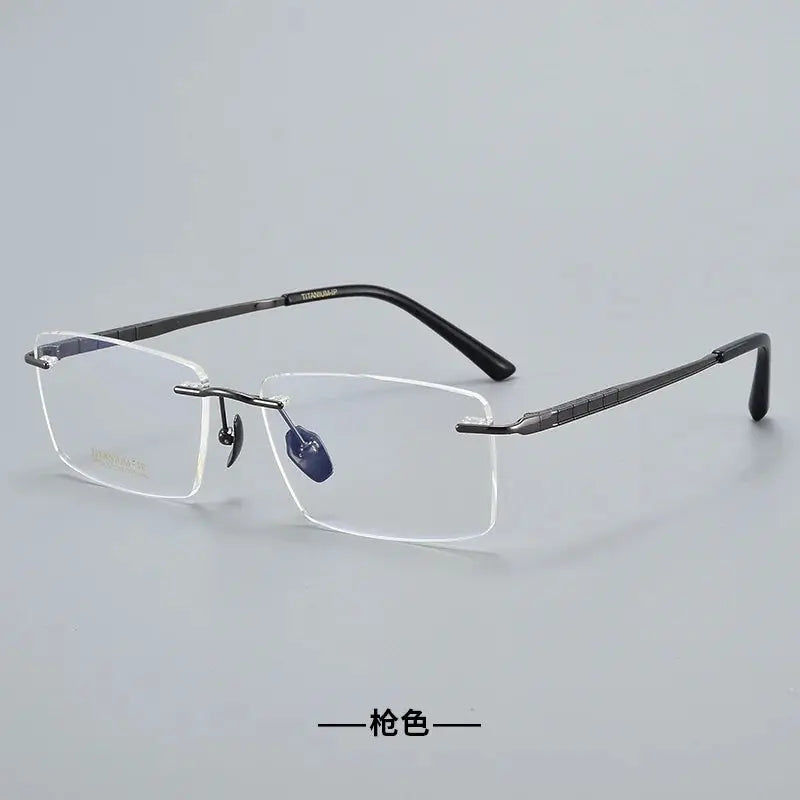 Women's Browline Rimless Titanium Prescription Glasses 91104 — view 6 | Rx Spectacle