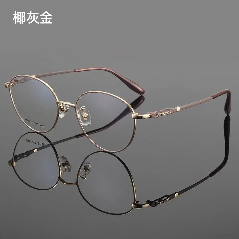 Women's Oval Full Rim Alloy Prescription Glasses 661146 — view 5 | Rx Spectacle