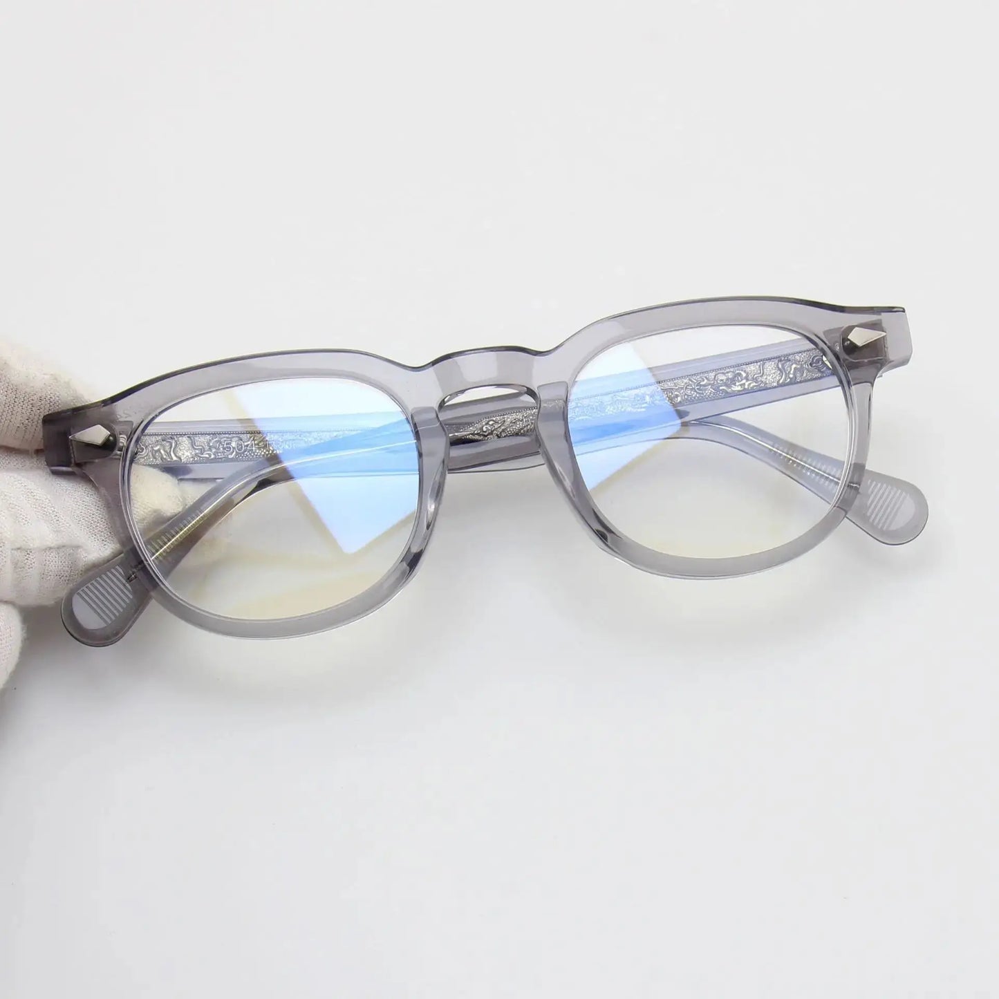 Unisex Round Full Rim Acetate Prescription Glasses 602504 — view 4 | Rx Spectacle