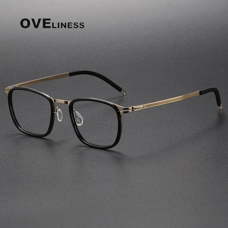 Unisex Square Full Rim Titanium Screwless Prescription Glasses 8202315 — view 3 | Rx Spectacle