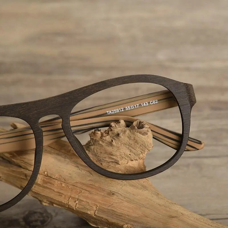 Unisex Square Full Rim Wood Prescription Glasses Ta25912 — view 5 | Rx Spectacle