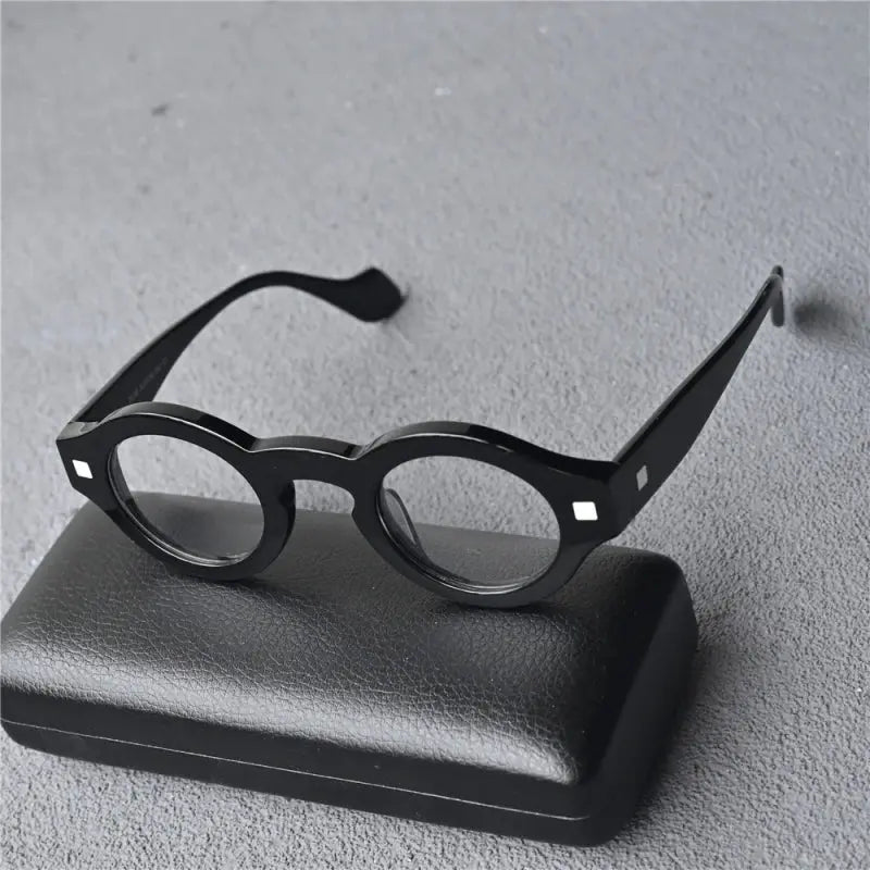 Unisex Round Full Rim Acetate Prescription Glasses 426302 — view 3 | Rx Spectacle