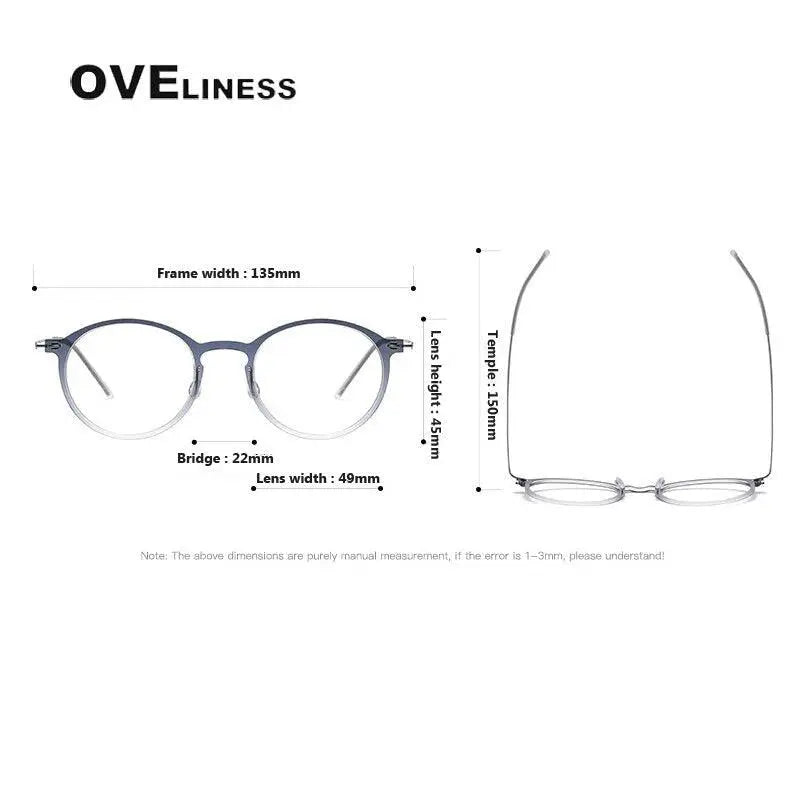 Unisex Round Full Rim Titanium Prescription Glasses 6541 — view 11 | Rx Spectacle