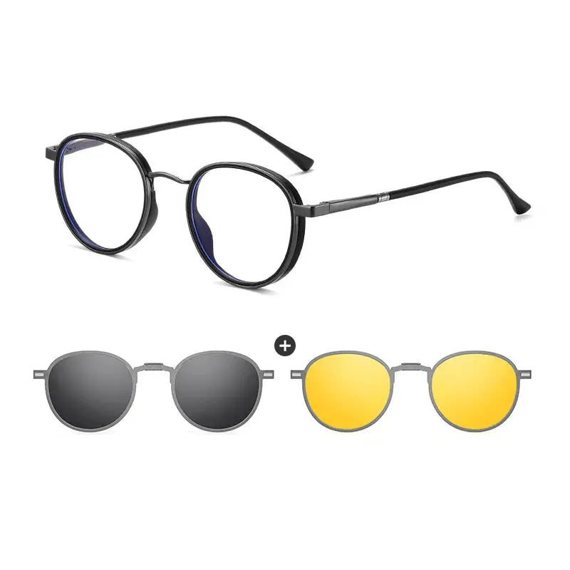 Unisex Oval Full Rim Alloy Clip-On Prescription Glasses 770671 — view 6 | Rx Spectacle