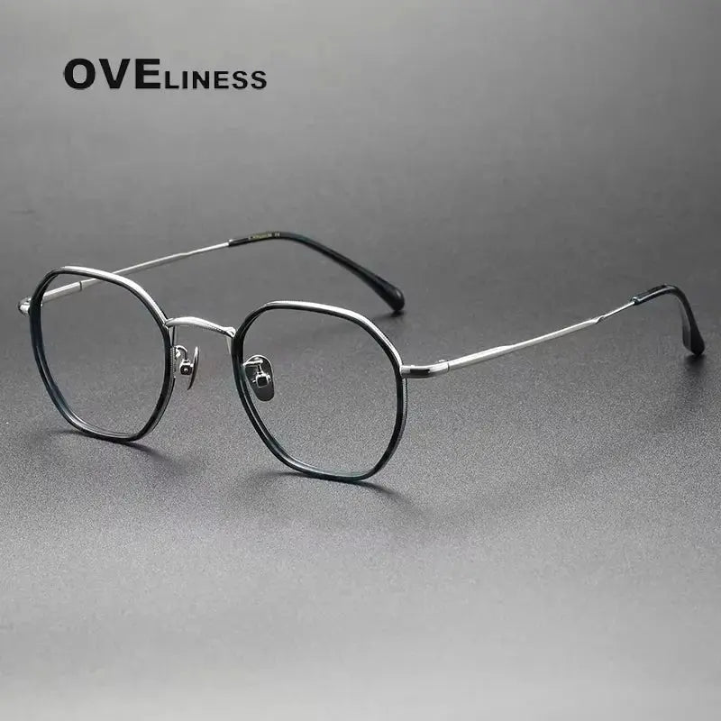 Women's Polygon Full Rim Titanium Prescription Glasses 28502 — view 5 | Rx Spectacle