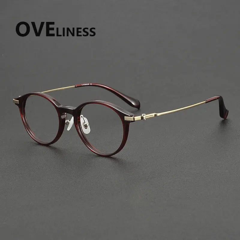 Unisex Round Full Rim Titanium Prescription Glasses 90010 — view 4 | Rx Spectacle