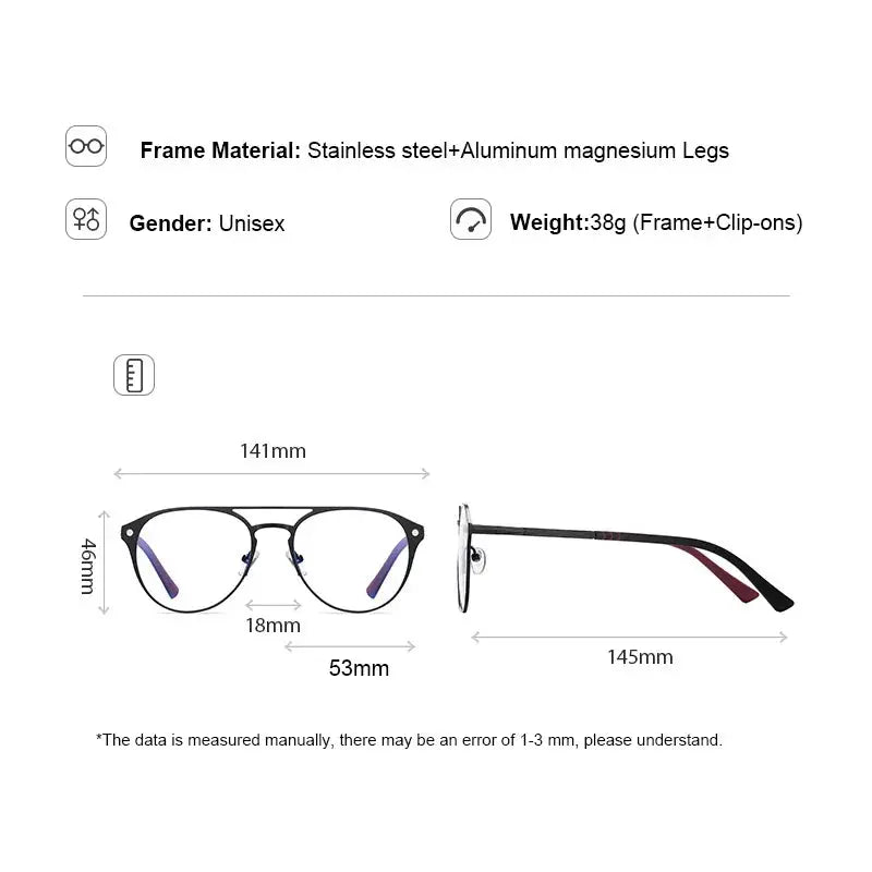 Unisex Round Full Rim Stainless Steel Prescription Glasses 760749 — view 2 | Rx Spectacle
