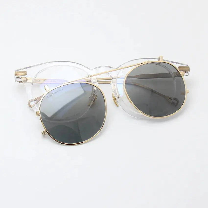 Unisex Round Full Rim Acetate Clip-On Prescription Glasses 0213 — view 2 | Rx Spectacle
