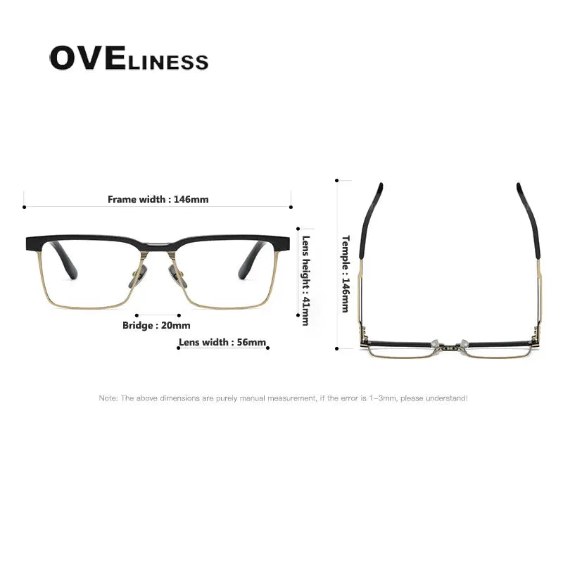 Unisex Square Full Rim Titanium Prescription Glasses 369137 — view 2 | Rx Spectacle