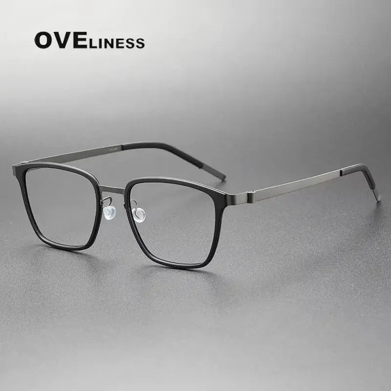 Unisex Square Full Rim Titanium Oversized Prescription Glasses 599749 — view 6 | Rx Spectacle