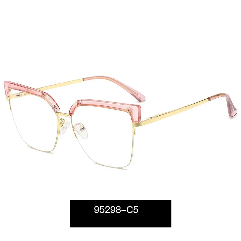 Women's Cat Eye Semi-Rimless TR90 Prescription Glasses 95298 — view 6 | Rx Spectacle