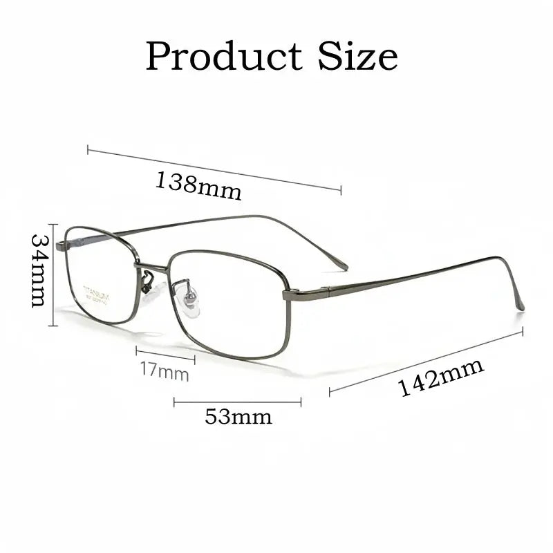 Men's Square Full Rim Titanium Prescription Glasses Y8027 — view 2 | Rx Spectacle
